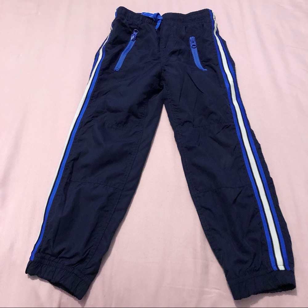 Athletic Works Blue Track Pants with Sporty Stripe Accent Drawstring Wa…